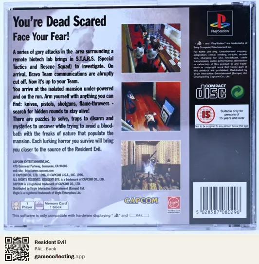 Resident Evil PlayStation, PAL box back