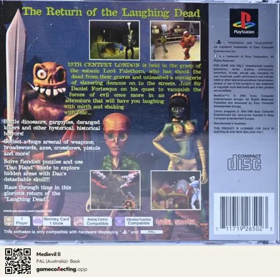 Medievil II PlayStation, Australia box back