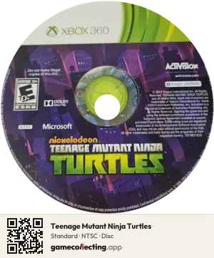 Teenage Mutant Ninja Turtles Xbox 360, NTSC disc