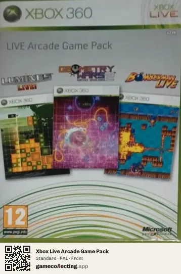 Xbox Live Arcade Game Pack Xbox 360, PAL box front
