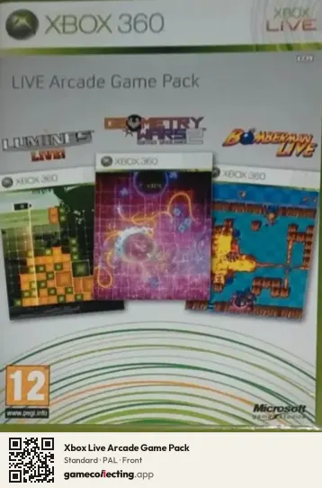 Xbox Live Arcade Game Pack Xbox 360, PAL box front