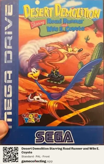 Desert Demolition Starring Road Runner and Wile E. Coyote Sega Mega Drive / Genesis, PAL box front