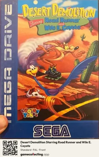 Desert Demolition Starring Road Runner and Wile E. Coyote Sega Mega Drive / Genesis, PAL box front