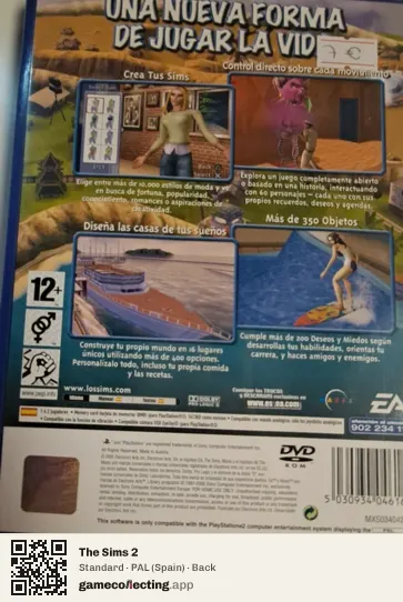 The Sims 2 PlayStation 2, Spain box back
