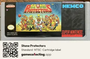 Stone Protectors Super Nintendo Entertainment System, NTSC cartridge label