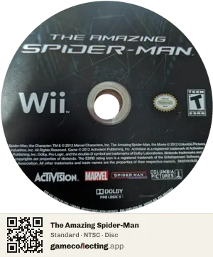 The Amazing Spider-Man Nintendo Wii, NTSC disc