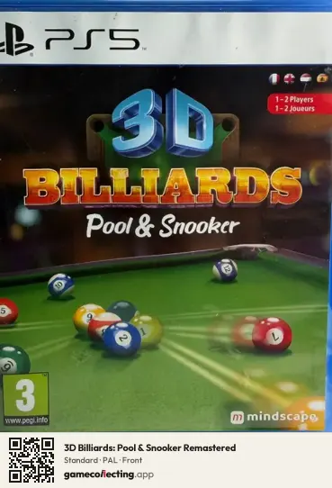 3D Billiards: Pool & Snooker Remastered PlayStation 5, PAL box front