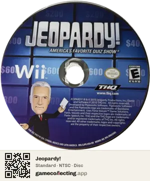 Jeopardy! Nintendo Wii, NTSC disc