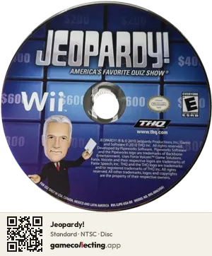 Jeopardy! Nintendo Wii, NTSC disc