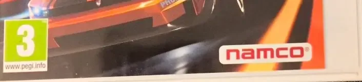 Ridge Racer 3D, the PEGI square on its front