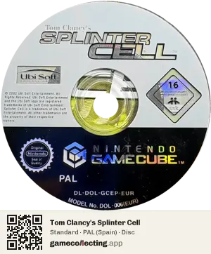 Tom Clancy's Splinter Cell Nintendo GameCube, PAL disc