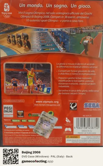 Beijing 2008 Computer, Italy box back