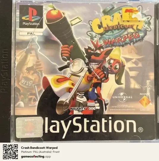 Crash Bandicoot: Warped PlayStation, Australia box front