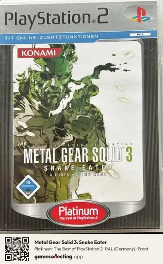 Metal Gear Solid 3: Snake Eater PlayStation 2, Germany box front