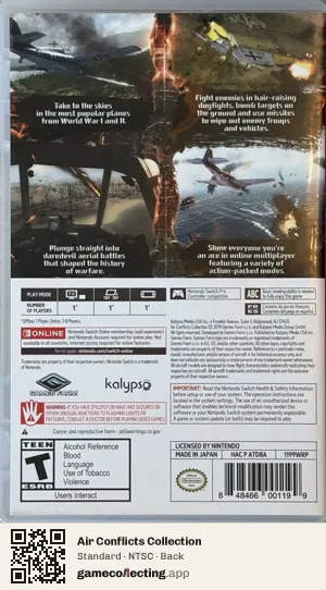 Air Conflicts Collection Nintendo Switch, NTSC box back