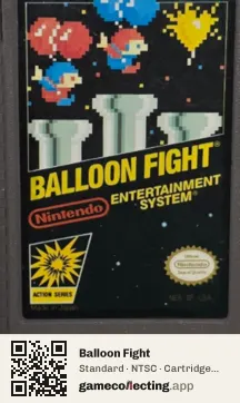 Balloon Fight Nintendo Entertainment System, NTSC cartridge label