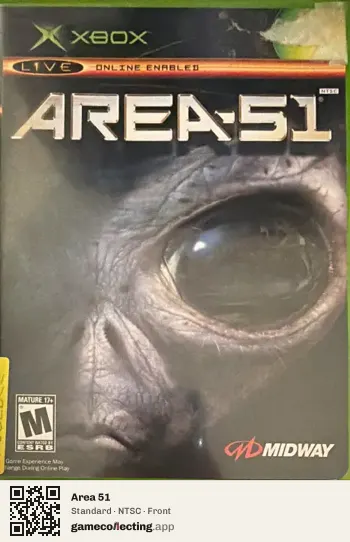 Area 51 Xbox, NTSC box front