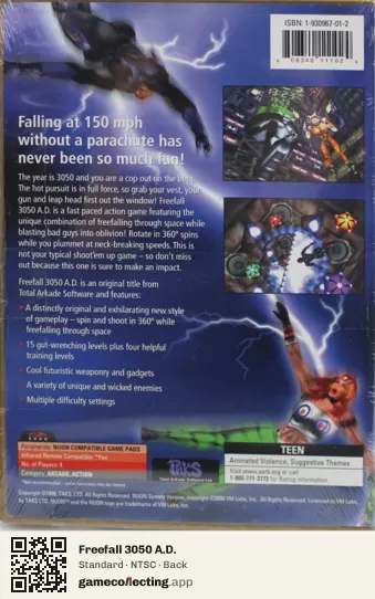Freefall 3050 A.D. Nuon, NTSC box back