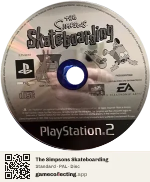 The Simpsons Skateboarding PlayStation 2, PAL disc