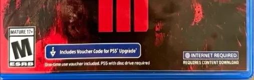 Call of Duty: Modern Warfare III, the ESRB box on its front