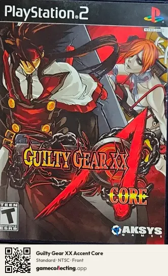 Guilty Gear XX Accent Core PlayStation 2, NTSC box front