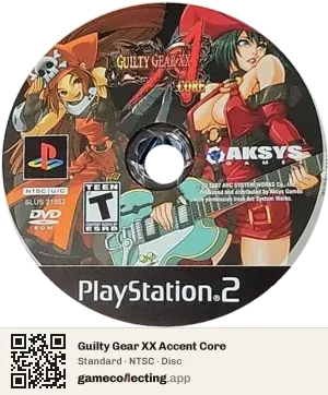 Guilty Gear XX Accent Core PlayStation 2, NTSC disc