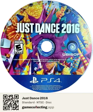 Just Dance 2016 PlayStation 4, NTSC disc