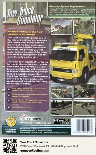 Tow Truck Simulator Computer, United Kingdom box back