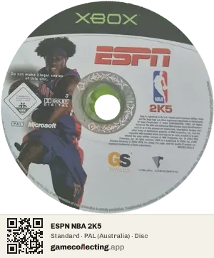 ESPN NBA 2K5 Xbox, PAL disc
