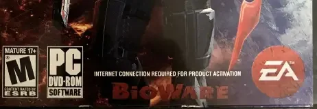 Mass Effect 3, the ESRB box on its front