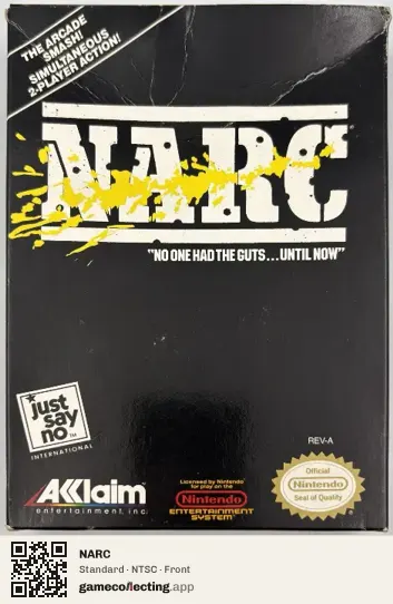 NARC Nintendo Entertainment System, NTSC box front