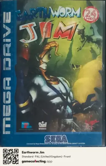 Earthworm Jim Sega Mega Drive / Genesis, United Kingdom box front