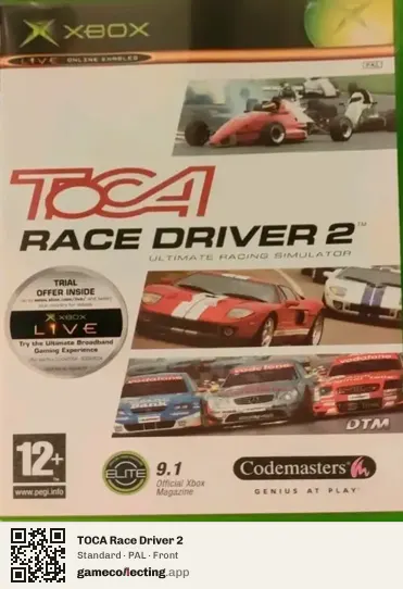 TOCA Race Driver 2 Xbox, PAL box front
