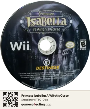 Princess Isabella: A Witch's Curse Nintendo Wii, NTSC disc