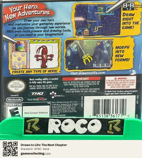 Drawn to Life: The Next Chapter Nintendo DS, NTSC box back