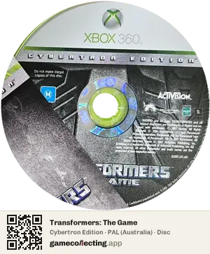 Transformers: The Game Xbox 360, PAL disc