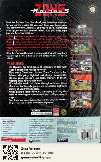 Zone Raiders Computer, NTSC box back