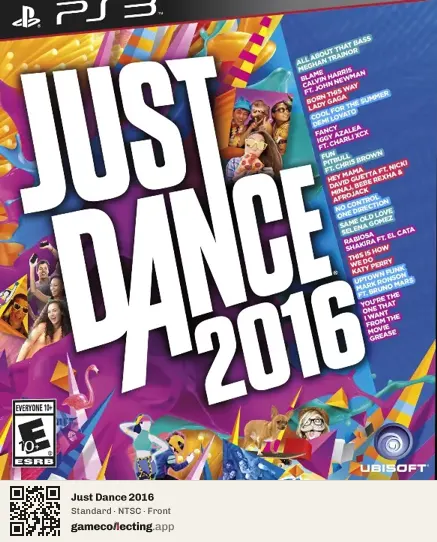 Just Dance 2016 PlayStation 3, NTSC box front