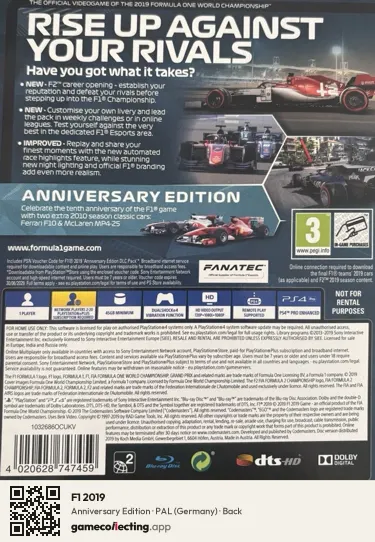 F1 2019 PlayStation 4, Germany box back