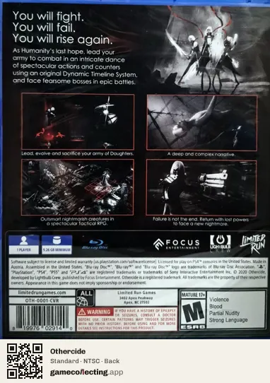 Othercide PlayStation 4, NTSC box back