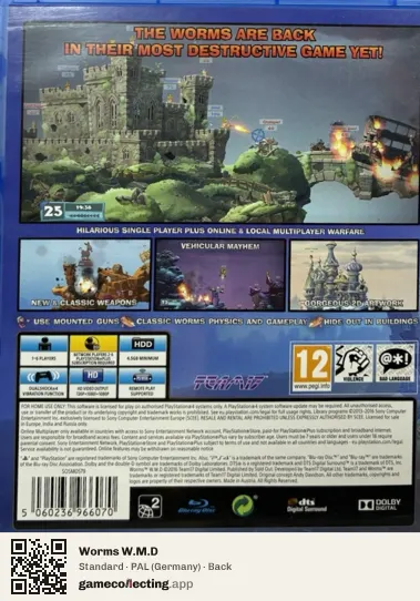 Worms W.M.D PlayStation 4, Germany box back