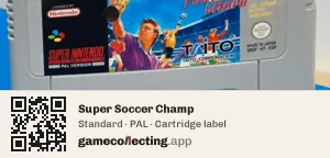Super Soccer Champ Super Nintendo Entertainment System, PAL cartridge label