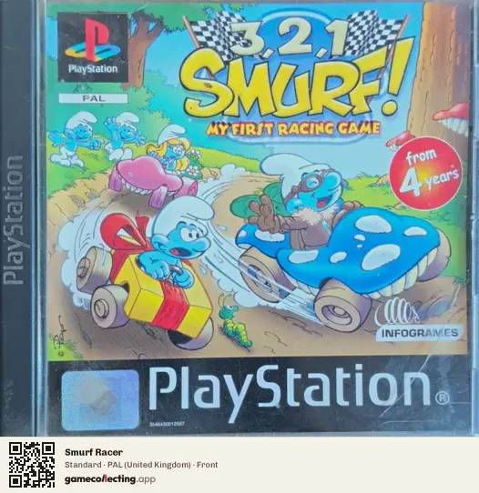 Smurf Racer PlayStation, United Kingdom box front