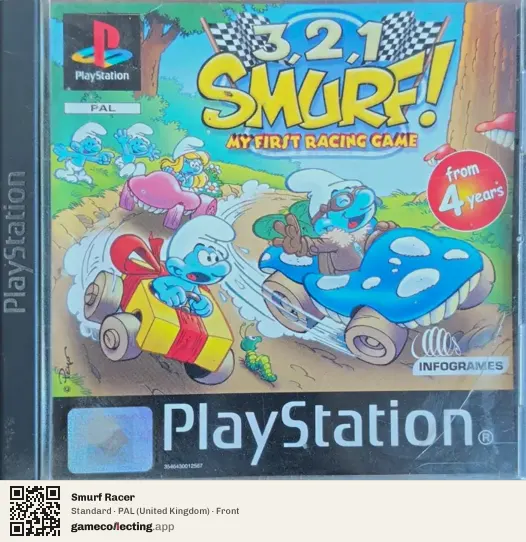 Smurf Racer PlayStation, United Kingdom box front
