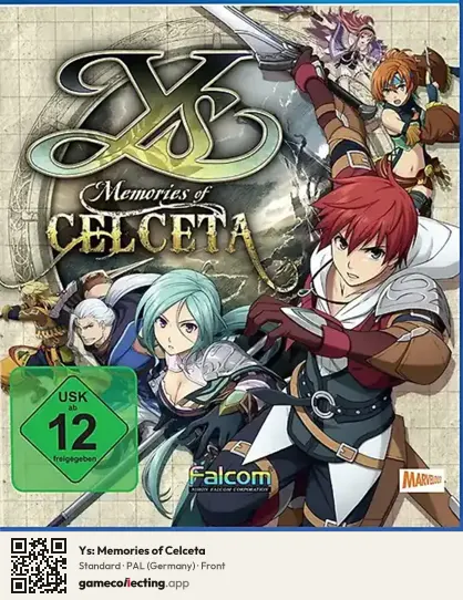 Ys: Memories of Celceta PlayStation 4, Germany box front