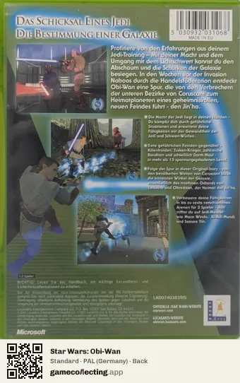 Star Wars: Obi-Wan Xbox, Germany box back