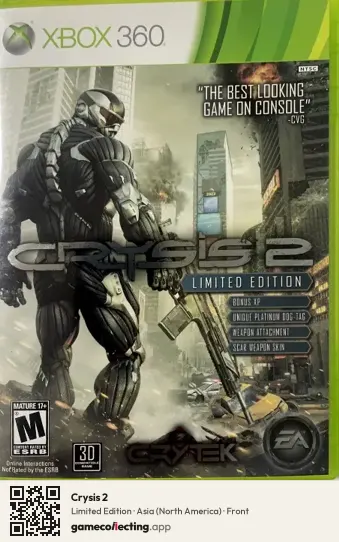 Crysis 2 Xbox 360, North America box front