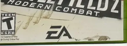 Battlefield 2: Modern Combat, the ESRB box on its front