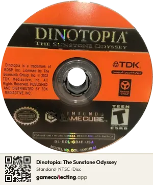 Dinotopia: The Sunstone Odyssey Nintendo GameCube, NTSC disc