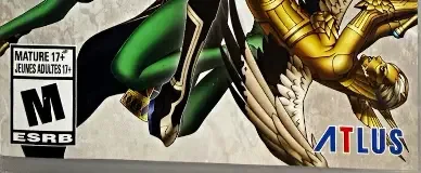 Shin Megami Tensei V, the ESRB box on its front